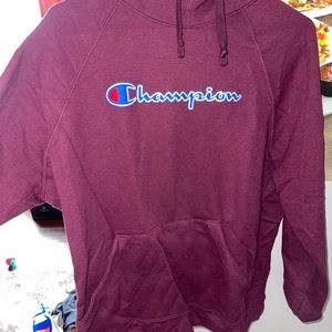 champion womens hoodie maroon colored size large